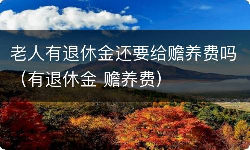 老人有退休金还要给赡养费吗（有退休金 赡养费）