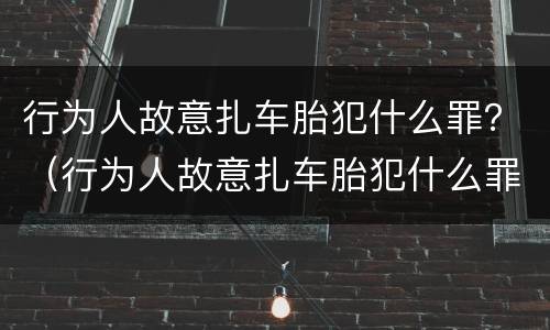 行为人故意扎车胎犯什么罪？（行为人故意扎车胎犯什么罪）