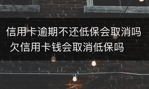 信用卡逾期不还低保会取消吗 欠信用卡钱会取消低保吗