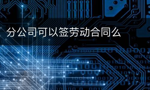 分公司可以签劳动合同么