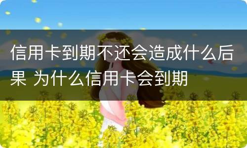 信用卡到期不还会造成什么后果 为什么信用卡会到期
