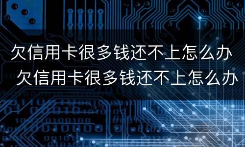 欠信用卡很多钱还不上怎么办 欠信用卡很多钱还不上怎么办呢