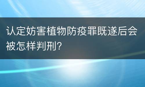 认定妨害植物防疫罪既遂后会被怎样判刑?
