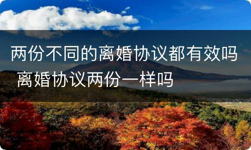 两份不同的离婚协议都有效吗 离婚协议两份一样吗