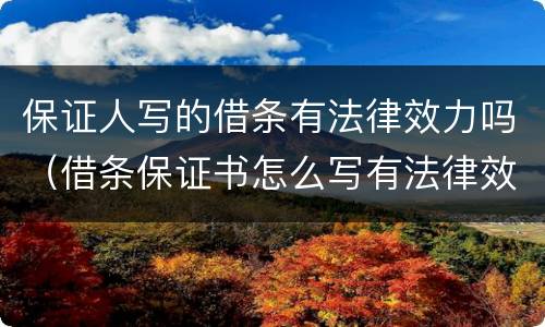 保证人写的借条有法律效力吗（借条保证书怎么写有法律效力）