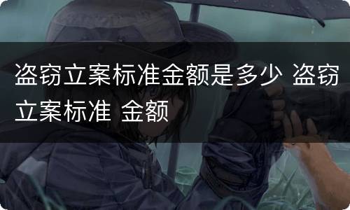 盗窃立案标准金额是多少 盗窃立案标准 金额