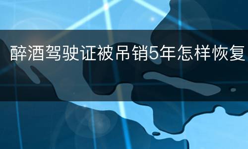 醉酒驾驶证被吊销5年怎样恢复