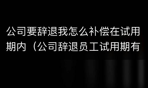 公司要辞退我怎么补偿在试用期内（公司辞退员工试用期有补偿吗）