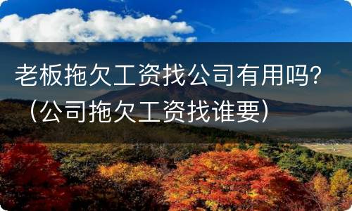 老板拖欠工资找公司有用吗？（公司拖欠工资找谁要）