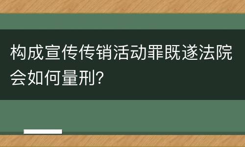构成宣传传销活动罪既遂法院会如何量刑？
