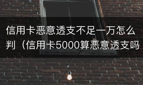 信用卡恶意透支不足一万怎么判（信用卡5000算恶意透支吗）