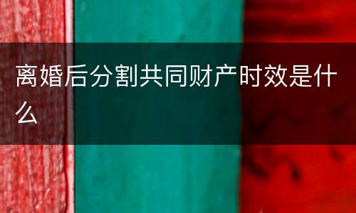 离婚后分割共同财产时效是什么