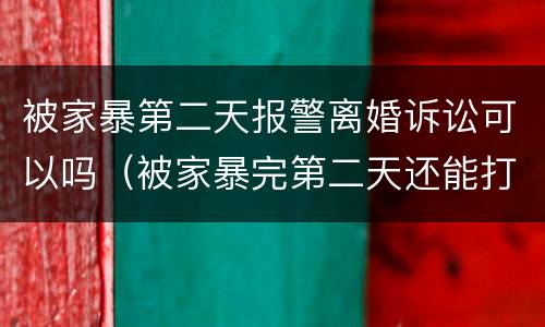 被家暴第二天报警离婚诉讼可以吗（被家暴完第二天还能打电话报警吗）