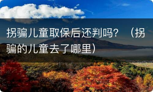 拐骗儿童取保后还判吗？（拐骗的儿童去了哪里）
