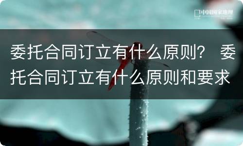 委托合同订立有什么原则？ 委托合同订立有什么原则和要求