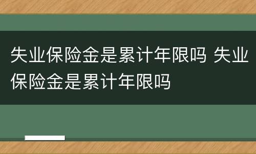 失业保险金是累计年限吗 失业保险金是累计年限吗