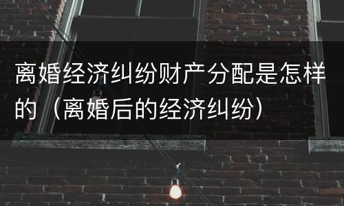 离婚经济纠纷财产分配是怎样的（离婚后的经济纠纷）