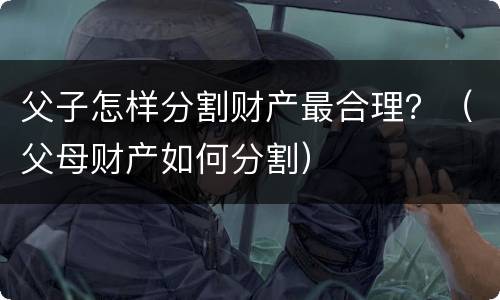 父子怎样分割财产最合理？（父母财产如何分割）