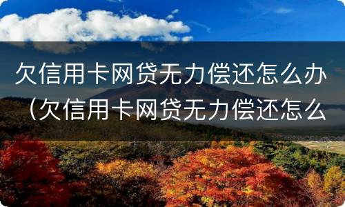 欠信用卡网贷无力偿还怎么办（欠信用卡网贷无力偿还怎么办呢）