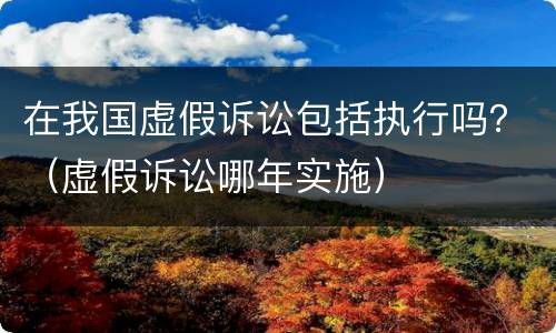 在我国虚假诉讼包括执行吗？（虚假诉讼哪年实施）