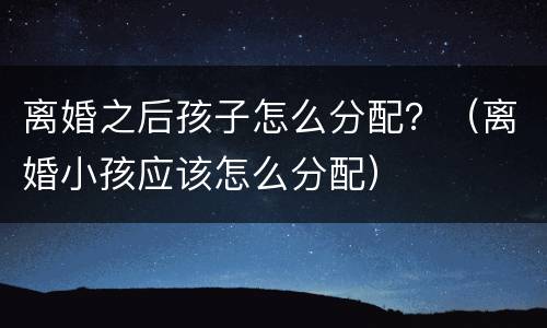 离婚之后孩子怎么分配？（离婚小孩应该怎么分配）