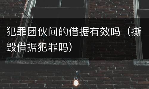 犯罪团伙间的借据有效吗（撕毁借据犯罪吗）