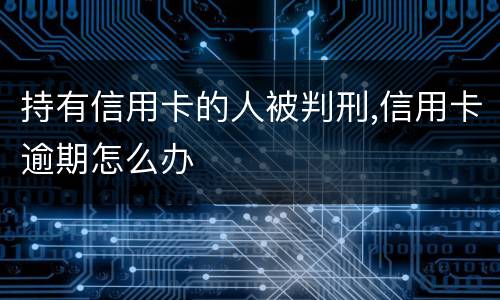 持有信用卡的人被判刑,信用卡逾期怎么办