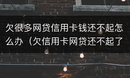 欠很多网贷信用卡钱还不起怎么办（欠信用卡网贷还不起了怎么办）