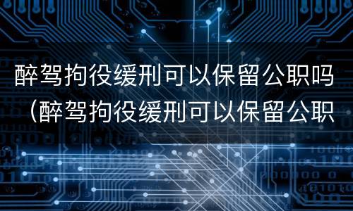 醉驾拘役缓刑可以保留公职吗（醉驾拘役缓刑可以保留公职吗现在）