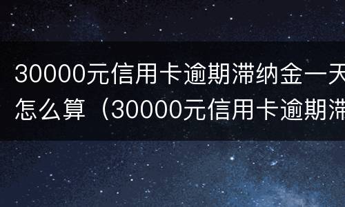 30000元信用卡逾期滞纳金一天怎么算（30000元信用卡逾期滞纳金一天怎么算呢）