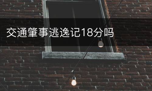 交通肇事逃逸记18分吗
