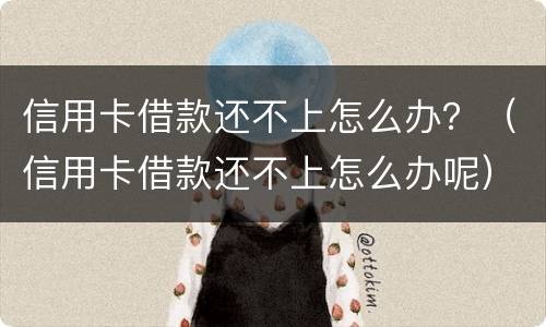 信用卡借款还不上怎么办？（信用卡借款还不上怎么办呢）