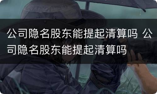 公司隐名股东能提起清算吗 公司隐名股东能提起清算吗