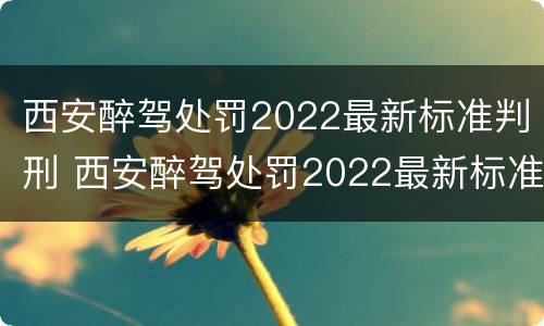 西安醉驾处罚2022最新标准判刑 西安醉驾处罚2022最新标准判刑多少年
