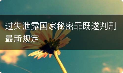 过失泄露国家秘密罪既遂判刑最新规定
