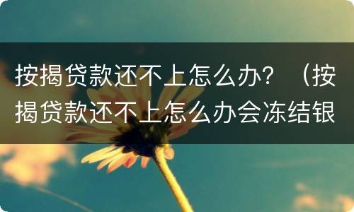 按揭贷款还不上怎么办？（按揭贷款还不上怎么办会冻结银行卡吗）