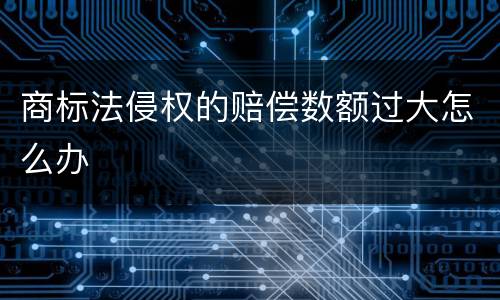 商标法侵权的赔偿数额过大怎么办