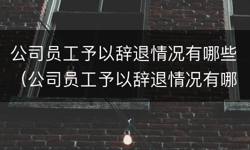 公司员工予以辞退情况有哪些（公司员工予以辞退情况有哪些原因）