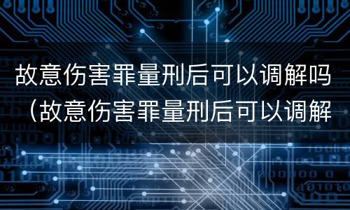 故意伤害罪量刑后可以调解吗（故意伤害罪量刑后可以调解吗）