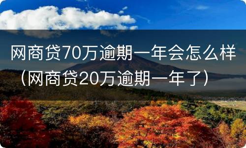 网商贷70万逾期一年会怎么样（网商贷20万逾期一年了）