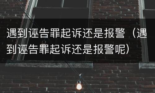 遇到诬告罪起诉还是报警（遇到诬告罪起诉还是报警呢）