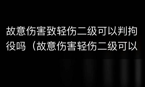 故意伤害致轻伤二级可以判拘役吗（故意伤害轻伤二级可以判缓刑吗）