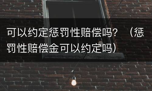 可以约定惩罚性赔偿吗？（惩罚性赔偿金可以约定吗）
