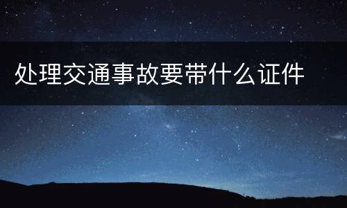 处理交通事故要带什么证件