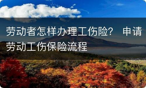 劳动者怎样办理工伤险？ 申请劳动工伤保险流程
