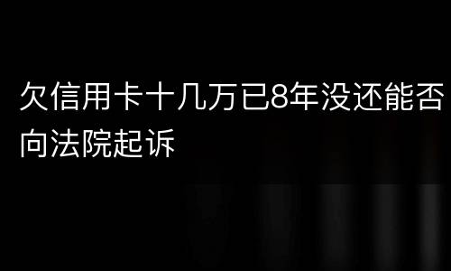欠信用卡十几万已8年没还能否向法院起诉