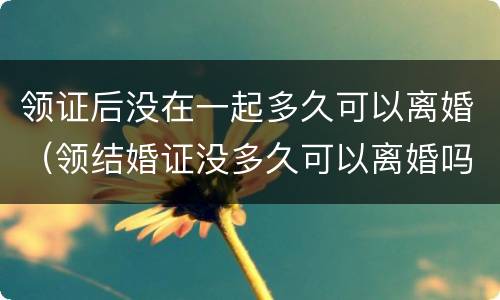 领证后没在一起多久可以离婚（领结婚证没多久可以离婚吗）