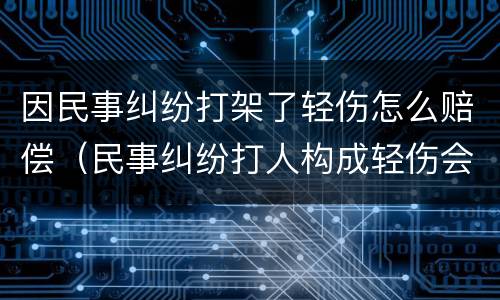 因民事纠纷打架了轻伤怎么赔偿（民事纠纷打人构成轻伤会不会坐牢）