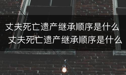 丈夫死亡遗产继承顺序是什么 丈夫死亡遗产继承顺序是什么样的