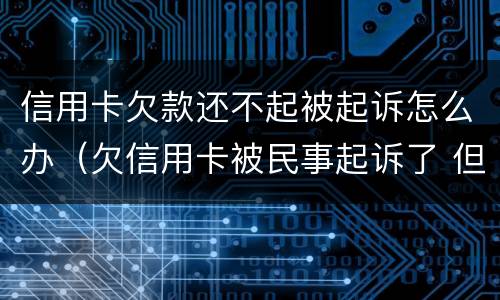 信用卡欠款还不起被起诉怎么办（欠信用卡被民事起诉了 但依旧还不起）